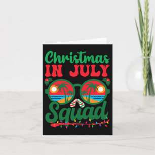 Christmas In July Squad Retro Sungl Palm Tree Summ Card