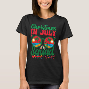 Christmas In July Squad Retro Sungl Palm Tree Summ T-Shirt