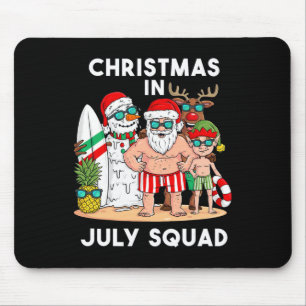 Christmas In July Squad Santa And Friends Xmas Boy Mouse Pad