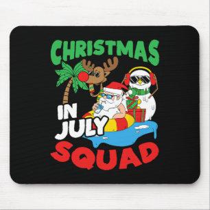 Christmas In July Squad Santa And Friends Xmas For Mouse Pad