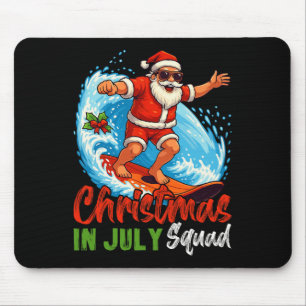 Christmas In July Squad Santa Claus Surfing Summer Mouse Pad