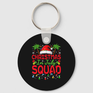 Christmas In July Squad Santa Crew Hawaii Beach Su Key Ring