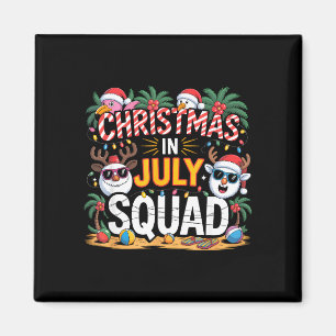 Christmas in july squad santa flamingo summer xmas magnet
