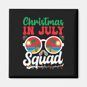 Christmas In July Squad Shirt Family Beach Vacatio Magnet