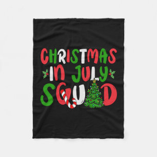 Christmas In July Squad Summer Xmas Tree Family Ma Fleece Blanket