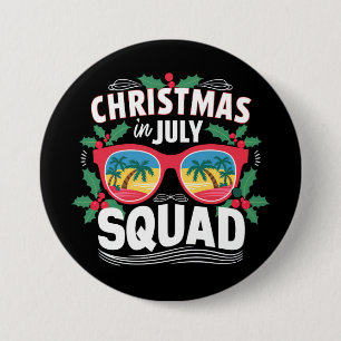 Christmas In July Squad Sunglasses Summer Beach 7.5 Cm Round Badge