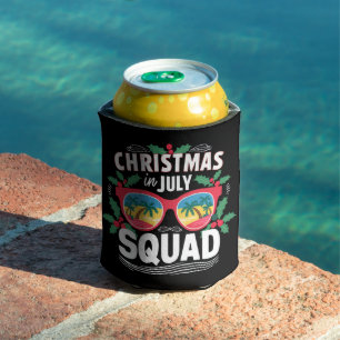 Christmas In July Squad Sunglasses Summer Beach Can Cooler