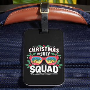 Christmas In July Squad Sunglasses Summer Beach Luggage Tag