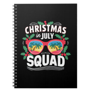 Christmas In July Squad Sunglasses Summer Beach Notebook
