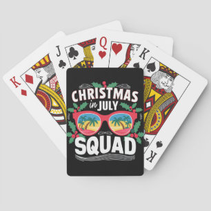 Christmas In July Squad Sunglasses Summer Beach Playing Cards