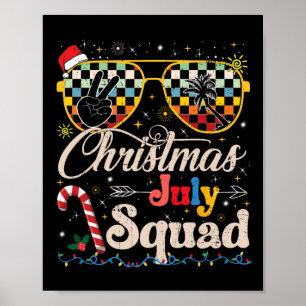 Christmas In July Squad Sungles Summer Beach Funny Poster