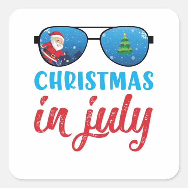 Christmas In July Square Sticker (Front)