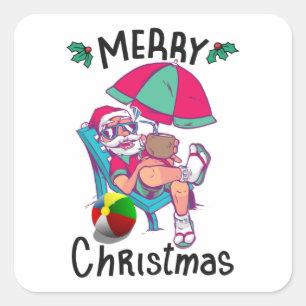 Christmas in July Square Sticker