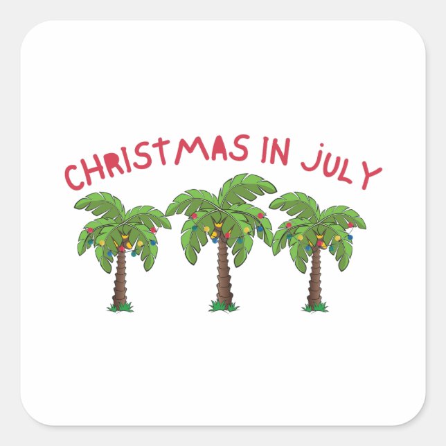 Christmas In July Square Sticker (Front)
