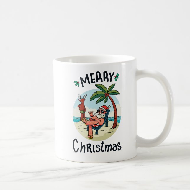 Christmas in July Square Sticker Postcard Coffee Mug (Right)