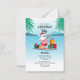 Christmas in July Summer BBQ Beach Party Card