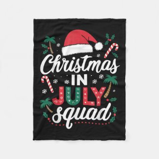 Christmas In July Summer Beach Hawaii Santa Claus Fleece Blanket