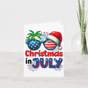 Christmas In July Summer Beach Hawaii Santa Usa Fl Card