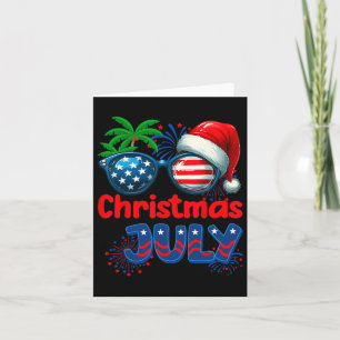 Christmas In July Summer Beach Hawaii Santa Usa Fl Card