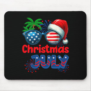 Christmas In July Summer Beach Hawaii Santa Usa Fl Mouse Pad