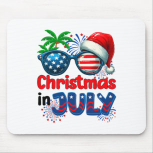 Christmas In July Summer Beach Hawaii Santa Usa Fl Mouse Pad