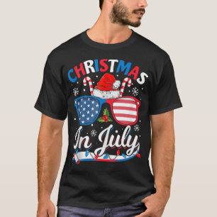 Christmas In July Summer Beach Hawaii Santa Usa T-Shirt