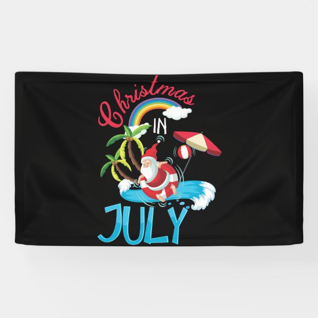 Christmas In July Summer Beach Vacation Banner (Horizontal)