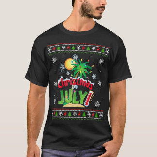 Christmas In July Summer Beach Vacation  T-Shirt