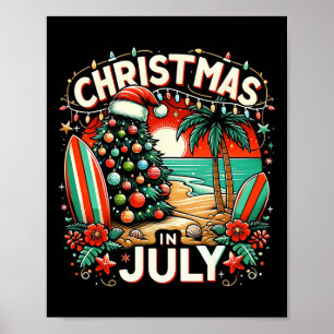 Christmas In July Summer Beach Vacation Xmas  Poster
