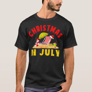 Christmas in July Summer Beach Vacation Xmas Santa T-Shirt