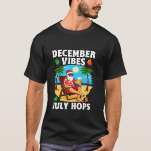 Christmas In July Summer Beer Drinking Xmas Lights T-Shirt