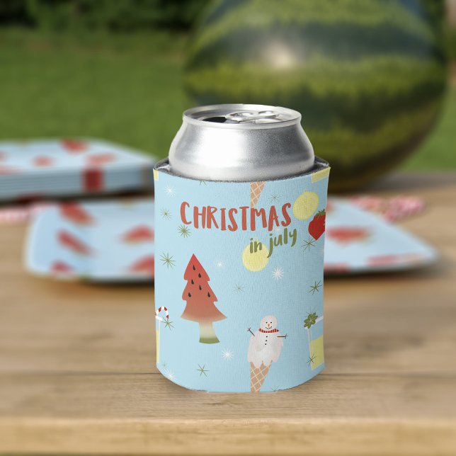 Christmas In July Summer Can Cooler (It's July and you know what that means? Time for a Christmas themed party!)