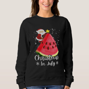 Christmas In July Summer Christmas Santa Watermelo Sweatshirt