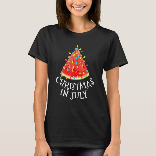 Christmas In July Summer Design Melon Christmas Tr T-Shirt (Front)