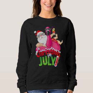 Christmas In July Summer Flamingo Float Xmas Sweatshirt