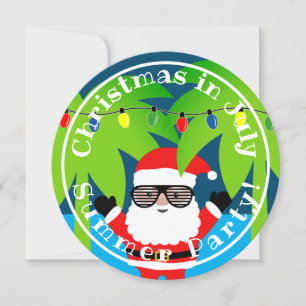 Christmas in July summer party invitation (round)