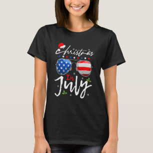 Christmas In July Summer Patriotic USA 4th Of July T-Shirt