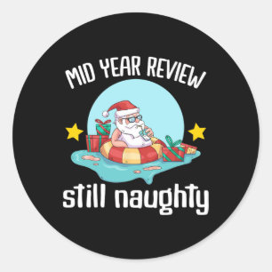 Christmas In July Summer Santa Claus Beach Hawaii  Classic Round Sticker