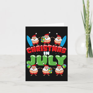 Christmas In July Summer Santa Costume Xmas Party Card