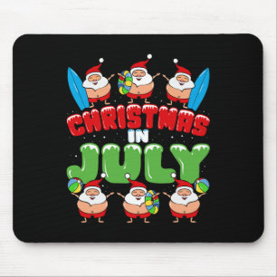 Christmas In July Summer Santa Costume Xmas Party Mouse Pad