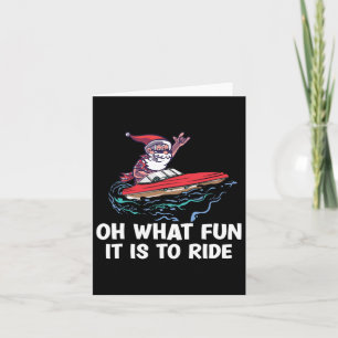 Christmas In July Summer Santa On Beach Boating  Card