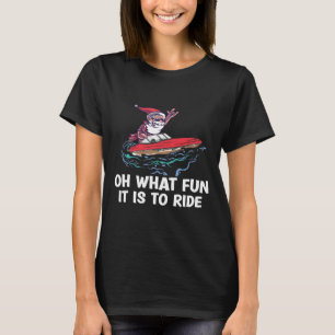 Christmas In July Summer Santa On Beach Boating T-Shirt