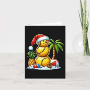 Christmas In July Summer Softbyll Snowman Funny Ch Card