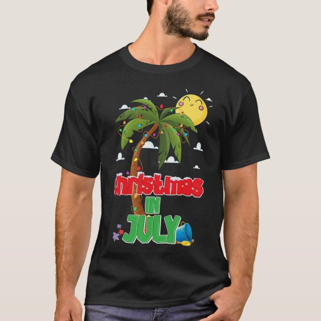 Christmas In July Summer Vacation Beach Xmas Holid T-Shirt (Front)
