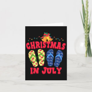 Christmas In July Summer Vacation Flip Flops Card