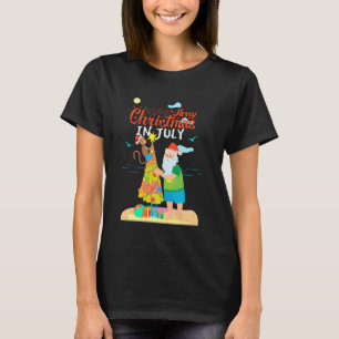 Christmas in July Summer Vacation July Xmas Beach T-Shirt
