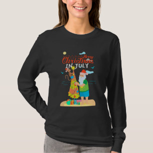 Christmas in July Summer Vacation July Xmas Beach  T-Shirt