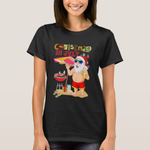 Christmas in July Summer Vacation July Xmas Beach  T-Shirt