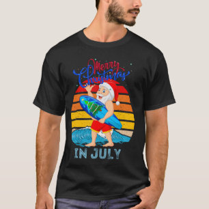 Christmas in July Summer Vacation July Xmas Beach  T-Shirt