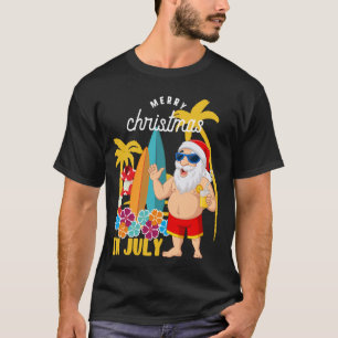 Christmas in July Summer Vacation July Xmas Beach T-Shirt